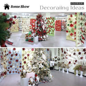 تخفيضات كبيرة عيد الميلاد Ornamnetal الترتر الأزرق بريق البونسيتة عيد الميلاد الزهور Poinsettia - Product Image 4