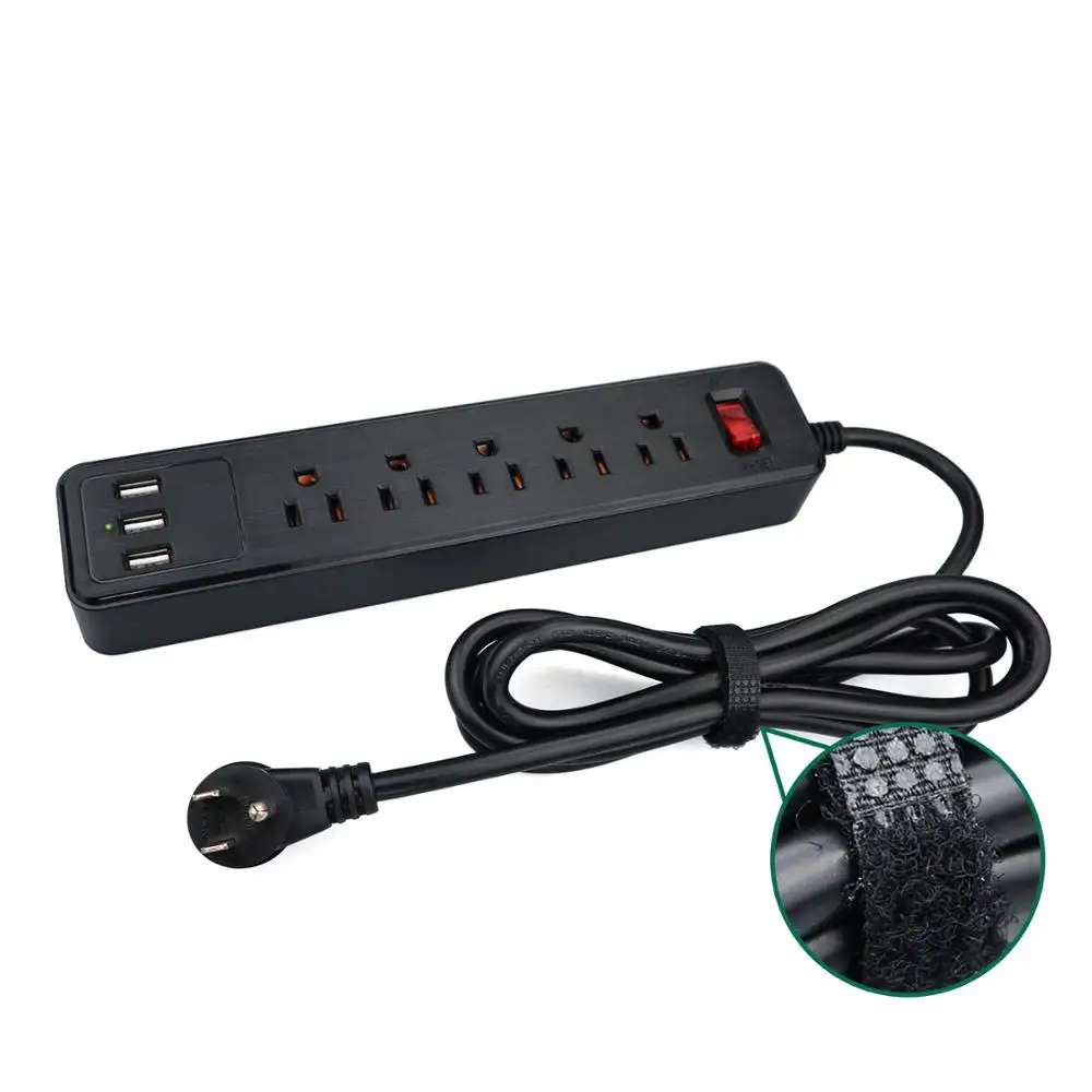 New Trend Universal USB C Smart Charger Extension Wall Socket US Plug Surge Protector Power Strip