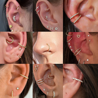 JiaXin Anneaux articulés clicker en titane ASTM F136 pour piercing nez, double anneau, tragus, hélix, daith, septum, conch, rook, lèvre