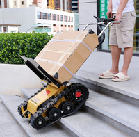 Chariot monte-escaliers électrique pliable à large base, outil de transport maniable en caoutchouc pour l'industrie, le commerce, l'entreposage et le travail agricole