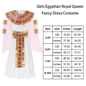 Costume da Principessa Egizia per Bambine OEM, Abito Personalizzato da Cleopatra per Halloween e Feste in Maschera, Vendita all'Ingrosso - Product Image 4