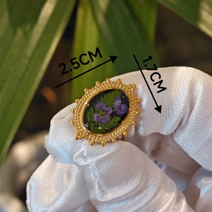 Spécimens de plantes, fleurs réelles séchées et conservées, bijoux vintage, anneaux en acier inoxydable pour homme - Product Image 6