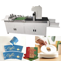 High Speed CMYK 4 Farben Cup Fan Drucker Karton Papier fächer Pizza Boxen Drucken Fast Food Boxen Wellpappe Handtaschen Drucken