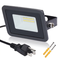 Projecteur de travail LED Wade 10W, étanche IP65, avec prise pour jardin, mur, fond, sous-sol, studio