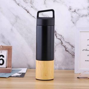 Bamboo Shell Vacuum Flask With Double-Layer Stainless Steel and Eco-Friendly <b>Cup</b> Handle Lid - Product Image 5