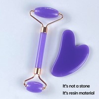 Bâton de rouleau facial en résine écologique beauté visage/oeil spa lifting rouleau masseur avec ensemble de planches accepter le code UPS