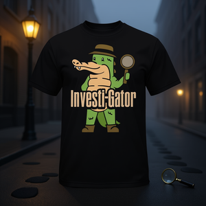 Camiseta Investi-Gator Alligator Spy Detective para adulto unisex, color negro - Product Image 3