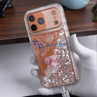 Coque de téléphone portable 3-en-1 tendance et personnalisée avec strass scintillants et papillons en résine époxy pour iPhone 17 Air Pro Max – Offre Spéciale