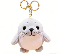 Porte-clés en peluche phoque mignon et dodu 20cm en coton PP, personnalisable ODM OEM, breloque de sac animale douce, prix usine de gros