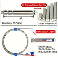Sensor de Temperatura JYX PT1000 PT100 RTD, Sonda de Acero Inoxidable de 3 Cables, -50~400 ° C para uso industrial, personalizado por OEM