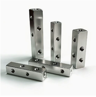 Écrou carré en alliage d'aluminium M3 M4, bloc cubique fileté, connecteur de pont multi-faces pour robot, usiné CNC