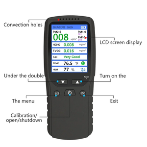 Détecteur de gaz portable 8-en-1 multi-gaz PM2.5/PM1.0/PM10/HCHO/TVOC avec écran OLED et batterie pour la maison, l'hôtel, le garage - Product Image 3