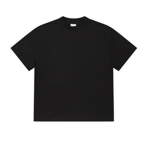 Camiseta de Hombre Marrón con Cuello Simulado, 100% Algodón Peinado, Oversize, Hombro Caído, Color Liso, Casual, Manga Corta, Lisa, Estilo Urbano - Product Image 4