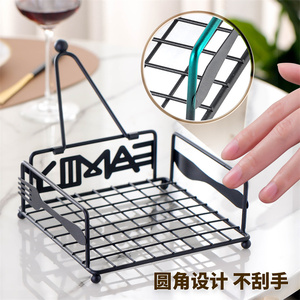 Restaurant Cafe Metalen Tafel Servet Houder Chroom Draad Papier Collectie Servet Houder Metalen Tissue Doos - Product Image 4