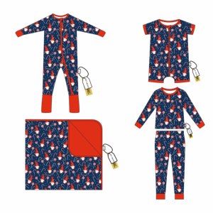 좋은 품질의 도매 가을/겨울용 대나무 소재 귀여운 프린트 아기 롬퍼, 데일리 착용에 적합한 부드럽고 따뜻한 아기 점프수트 - Product Image 4