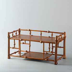 New Chinese Style Double Layer Display Shelf Desk Storage Rack Tea Set Holder Ornament - Product Image 2