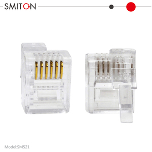 Adaptador de enchufe Modular RJ12 6P6C de alta calidad, pestillo lateral derecho, Conector de <span class=keywords><strong>Cable</strong></span> de teléfono, accesorio de conector macho - Product Image 5
