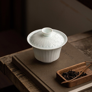 Guanlan Gaiwan Teacup Yingqing Porcelain Heat Resisting Kung Fu <b>Tea</b> <b>Set</b> Household Brewing Bowl - Product Image 2