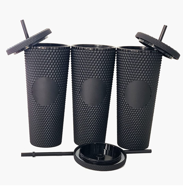 STUDDED Drinking TUMBLER MATTE BLACK