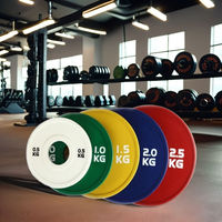 Plaques de poids de barre d'haltères en acier recouvertes de caoutchouc, plaques bumper à grand trou, durables, universelles pour la musculation et l'entraînement des bras