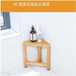 Tabouret de douche en bois 16,5D x 31L x 33,5H cm, banc de salle de bain imperméable pour le rasage des jambes et les soins des pieds - Product Image 4
