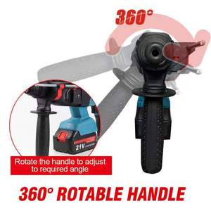 Marteau perforateur rotatif sans fil portable multifonction de qualité industrielle <span class=keywords><strong>800W</strong></span> 21V, perceuse à percussion au lithium sans balais 4Ah 22,9ft-lb - Product Image 3