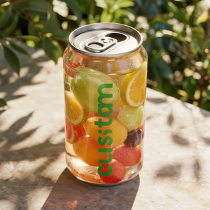 BSBH 缶型ロゴ入りカスタムプラスチックカップ ペット飲料缶 透明プラスチックペットソーダ缶 アルミ蓋付き - Product Image 3