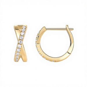 Pendientes de Diamantes Tishya 2025, Últimos Modelos, Chapado en Oro, con Cruz de Moissanita, de Lujo, Alta Calidad, Plata de Ley S925 Certificada - Product Image 2