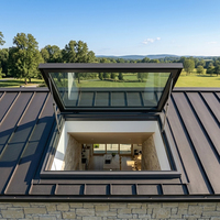 Ventana de Techo de Vidrio de Aluminio de Alta Resistencia con Apertura de 70 Grados para Techos Planos, Diseño Impermeable para Villas, Iluminación Natural