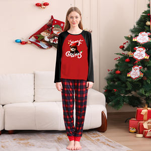 Vente en gros de tenues Mommy Me Ensemble de pyjamas assortis pour la <span class=keywords><strong>famille</strong></span> de Noël Pyjamas grande taille pour enfants avec maman et fille - Product Image 3