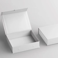 Boîte à bijoux de luxe en carton rigide de style livre pour colliers et boucles d'oreilles, avec insert en velours et dorure à chaud