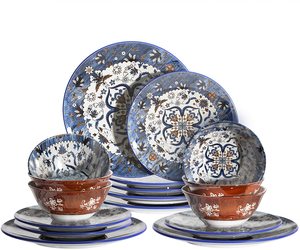 <span class=keywords><strong>Service</strong></span> de table en porcelaine, <span class=keywords><strong>18</strong></span> pièces, vaisselle de cuisine chinoise, <span class=keywords><strong>assiette</strong></span> et bol en céramique - Product Image 1