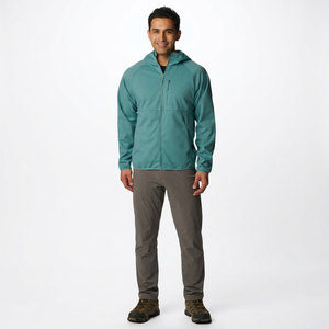 Finer Threads Men's Autumn Softshell Jacket 100% Cotton <b>Canvas</b> Fabric Waterproof Windproof Stand Collar Zipper Closure Hooded - Product Image 1