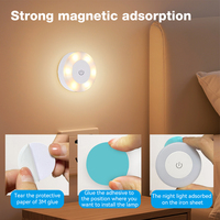Éclairage LED de Placard Sans Fil Rechargeable USB, Veilleuses Dimmables Alimentées par Batterie Sous Meuble pour Armoire et Cuisine