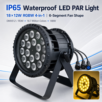 Projecteur PAR LED 4-en-1 RGBW 18x10W IP65 en aluminium moulé sous pression DMX512 à activation sonore pour scène, stock disponible aux Philippines