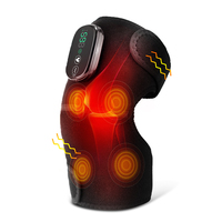 Masseur de genou sans fil avec 4 moteurs Ceinture chauffante par vibration pour soulager la douleur dans l'articulation du genou, de l'épaule et du coude Produits de massage