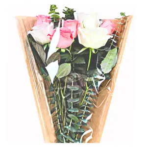 Toptan şeffaf çiçek sarma tek gül çiçek ambalaj çanta kaplanmamış uyumlu ekran sevgililer günü gül buketleri