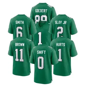 2023 העונה הראשונה ג 'אלן כואב 6 devonta סמית' 11 א. ג '. חולצות כדורגל ירוק גברים אמריקאי