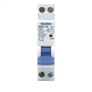 Nader CE circuit breaker NDB1-40 2A 4A 6A 10A 16A 20A 25A 32A 40A Miniature Circuit Breaker 1PN MCB for over-loaded protection