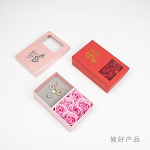 Вечная роза мыло цветок квадратная шкатулка для ювелирных изделий кулон кольцо ожерелье на День Святого Валентина Подарочная коробка на день рождения - Product Image 3