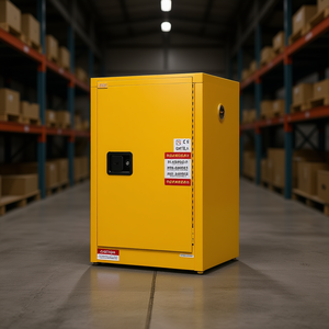 Armadio Giallo per Materiali Infiammabili 90x58x45 Cm in Acciaio Zincato con Ripiano Regolabile e Chiusura Manuale, Assemblato - Product Image 2