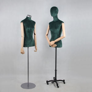 Manichini Femminili in Velluto Grigio all'Ingrosso per Esporre Abbigliamento Donna, Busto Manichino - Product Image 2