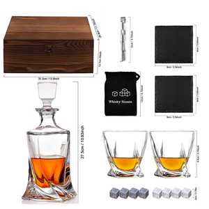 <span class=keywords><strong>Carafe</strong></span> à whisky en <span class=keywords><strong>cristal</strong></span> <span class=keywords><strong>de</strong></span> style bohème avec logo personnalisé gravé, 500-1000 ml, ensemble <span class=keywords><strong>de</strong></span> 2 verres à whisky, coffret cadeau - Product Image 6