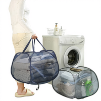Panier à linge pliable en acier à grande capacité transfrontalière de 90 L, moderne et simple, grande ouverture pour le rangement des jouets et du linge sale