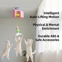 Jouet intelligent et mignon pour chat à levage automatique, balle électrique yo-yo, plume interactive pour l'entraînement du QI, pour chats d'intérieur, soulagement de l'ennui