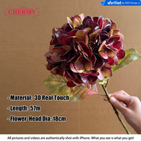 Hydrangea artificielle DC225, nouvelle couleur automne, effet 3D, toucher réaliste, latex, pour décoration de mariage et d'événements