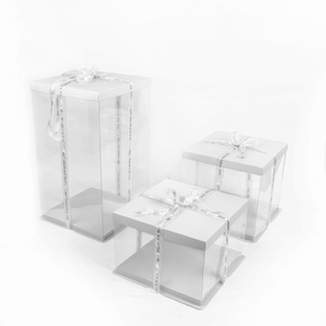 disposable cake packing box plastic transparent cake container boxes hot sale 6/8/10/12/14/16 inch