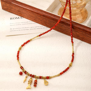 Collar de Ágata Roja Novedades 2026, Collar de Piedras Naturales con Cuentas, Collar con Colgante de Caballo Animal Único, Cadena de Acero Inoxidable - Product Image 5