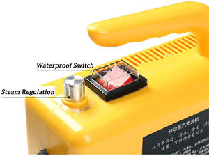 Nettoyeur vapeur portable haute puissance 2600W Jaune et noir Usage domestique et commercial pour le nettoyage de lavage de voiture - Product Image 2