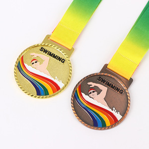 Médailles de natation personnalisées Dingchuang en alliage de zinc avec design arc-en-ciel pour événements sportifs - Product Image 1